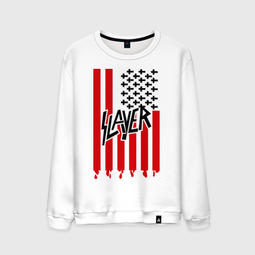 Мужской свитшот хлопок Slayer flag, цвет белый