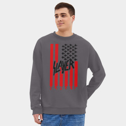 Мужской свитшот oversize без начеса хлопок Slayer flag - фото 2