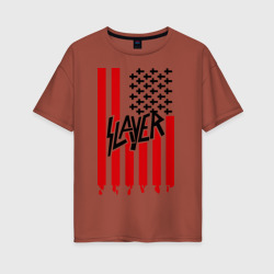 Женская футболка хлопок Oversize Slayer flag