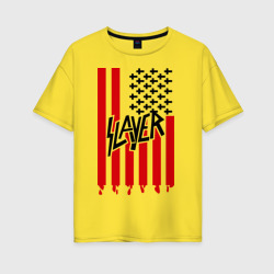 Женская футболка хлопок Oversize Slayer flag