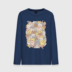 Мужской лонгслив хлопок Куча котиков