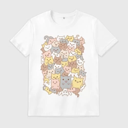 Мужская футболка хлопок Куча котиков