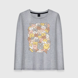 Женский лонгслив хлопок Куча котиков