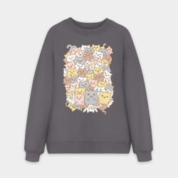 Мужской свитшот oversize без начеса хлопок Куча котиков
