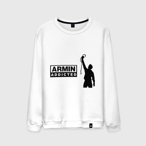 Мужской свитшот хлопок Armin addicted, цвет белый