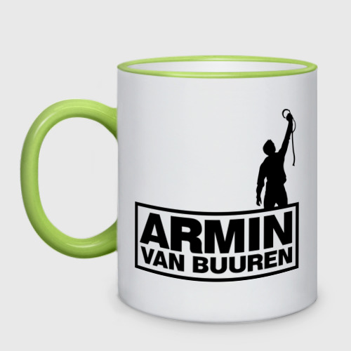 Кружка двухцветная с принтом Armin van buuren, вид спереди #2