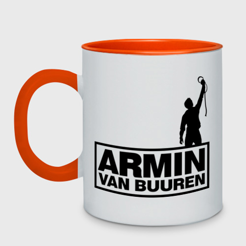 Кружка двухцветная Armin van buuren, цвет белый + оранжевый