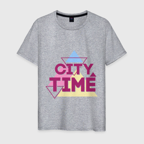 Мужская футболка хлопок City time, цвет меланж