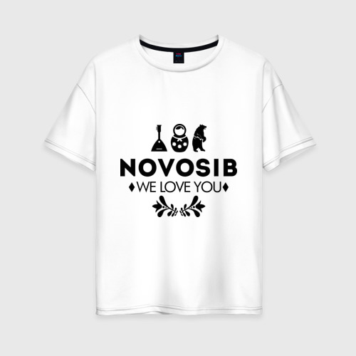 Женская футболка хлопок Oversize Novosib, цвет белый