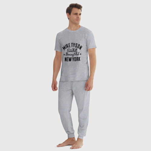 Мужская пижама хлопок Mike Tyson CatsKill Boxing Club, цвет меланж - фото 5