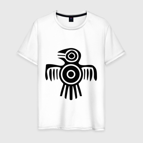 Мужская футболка хлопок Египетская птица, цвет белый