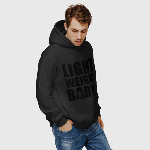 Мужское худи Oversize хлопок Light weight babby, цвет черный - фото 7