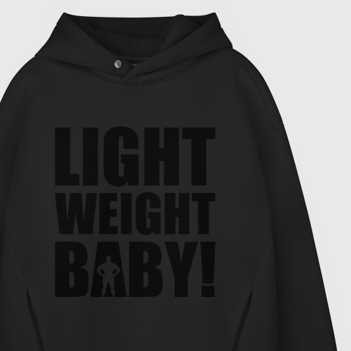 Мужское худи Oversize хлопок Light weight babby, цвет черный - фото 4