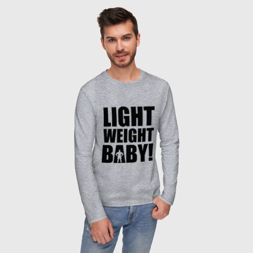 Мужской лонгслив хлопок Light weight babby, цвет меланж - фото 3