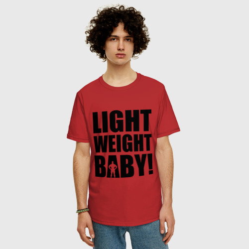 Мужская футболка хлопок Oversize Light weight babby, цвет красный - фото 3