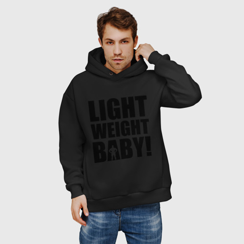 Мужское худи Oversize хлопок Light weight babby, цвет черный - фото 3