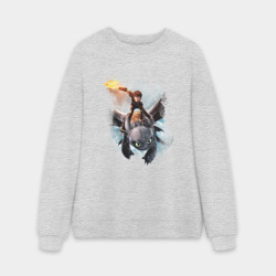 Мужской свитшот oversize без начеса хлопок Как приручить дракона