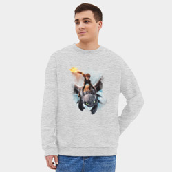 Мужской свитшот oversize без начеса хлопок Как приручить дракона - фото 2