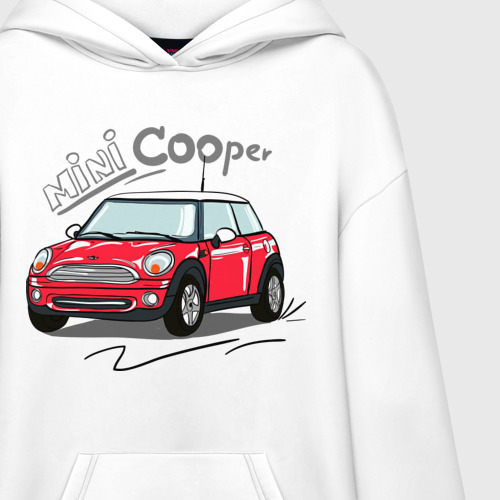 Худи SuperOversize хлопок Mini Cooper, цвет белый - фото 3