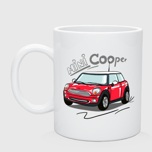 Кружка керамическая Mini Cooper, цвет белый