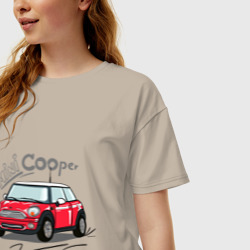 Женская футболка хлопок Oversize Mini Cooper - фото 2