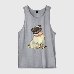 Мужская майка хлопок Радостный мопс