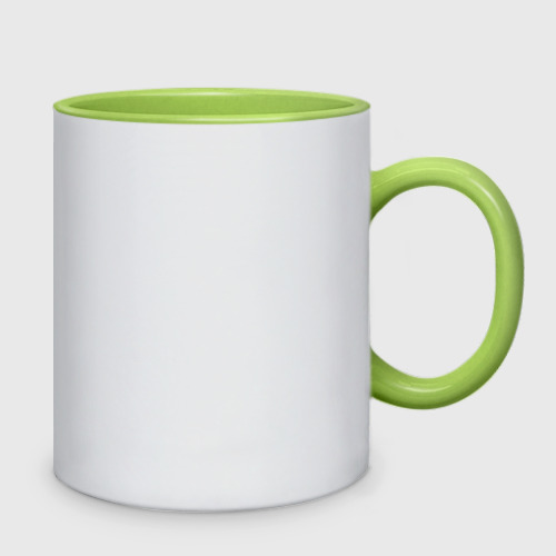 Кружка двухцветная Радостный мопс, цвет белый + светло-зеленый - фото 2
