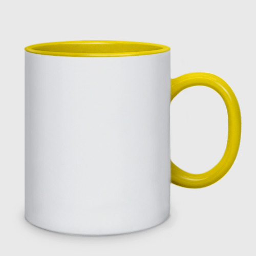 Кружка двухцветная Радостный мопс, цвет белый + желтый - фото 2
