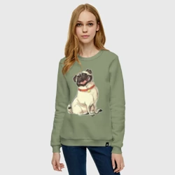 Женский свитшот хлопок Радостный мопс - фото 2