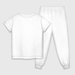 Пижама с принтом Хаскогвин для ребенка, вид сзади №1. Цвет основы: белый