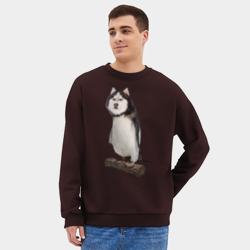 Мужской свитшот oversize без начеса хлопок Хаскогвин - фото 2