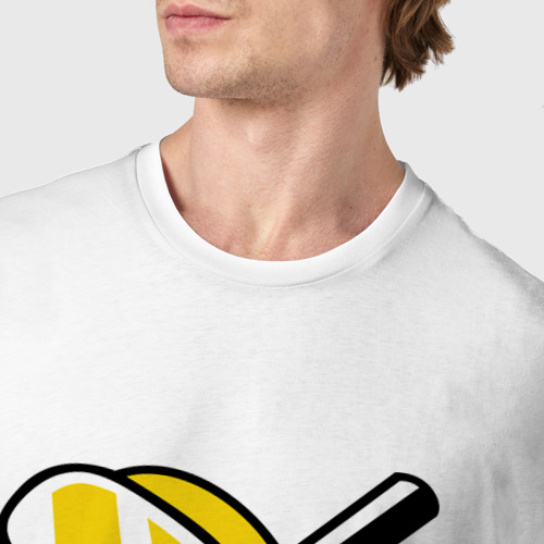 Мужская футболка хлопок Утенок пловец, цвет белый - фото 6