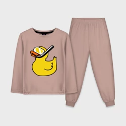 Детская пижама с лонгсливом хлопок Утенок пловец