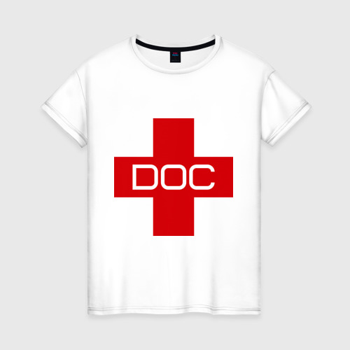 Женская футболка хлопок Доктор, цвет белый