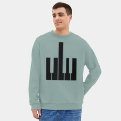 Мужской свитшот oversize без начеса хлопок Fuck your music! - фото 2