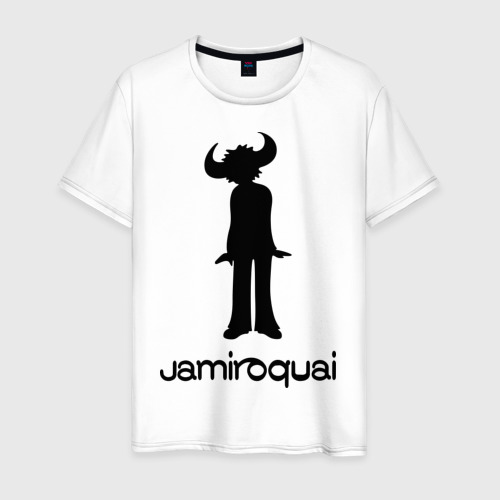 Мужская футболка из хлопка с принтом Jamiroquai, вид спереди №1