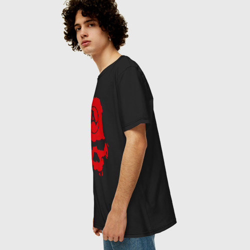 Мужская футболка хлопок Oversize Amatory, цвет черный - фото 5