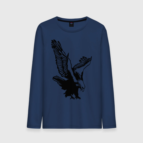 Мужской лонгслив хлопок Орлиный размах крыльев, цвет темно-синий