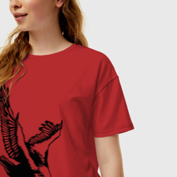 Женская футболка хлопок Oversize Орлиный размах крыльев - фото 2