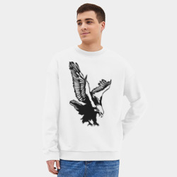 Мужской свитшот oversize без начеса хлопок Орлиный размах крыльев - фото 2