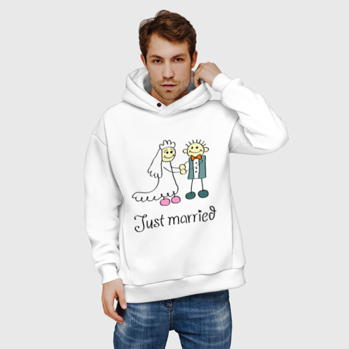 Мужское худи Oversize хлопок Just married - фото 3