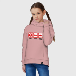 Детское худи Oversize хлопок Еда, сон, танки - фото 2