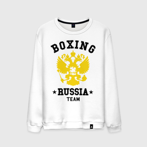 Мужской свитшот хлопок Boxing Russia Team, цвет белый