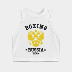 Женская укороченная майка-топ хлопок Boxing Russia Team
