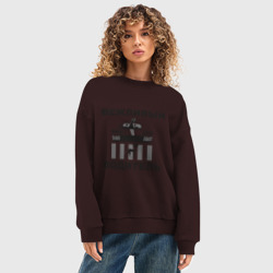 Женский свитшот oversize без начеса хлопок Вежливый водитель - фото 2