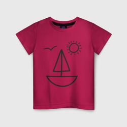 Детская футболка хлопок Настроение - море и яхта