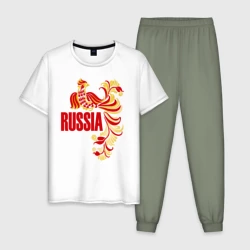 Мужская пижама с белой футболкой хлопок Россия