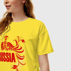 Женская футболка хлопок Oversize Россия - фото 2