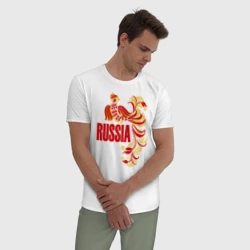 Мужская пижама с белой футболкой хлопок Россия - фото 2