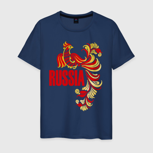 Мужская футболка хлопок Россия, цвет темно-синий